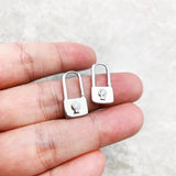 925 Silver Hoop Earrings Lock Fine Jewelry Women Winter Gift
