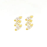 925 Silver Rhombus Crystal Stud Earrings Zircon Jewelry