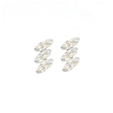 925 Silver Rhombus Crystal Stud Earrings Zircon Jewelry