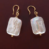 Square Baroque Pearl Earrings 18k Drop Classic Accessories Gift Wedding