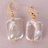 Square Baroque Pearl Earrings 18k Drop Classic Accessories Gift Wedding