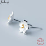 S925 Silver Leaf Dragonfly Puzzle Ear Studs for Women Kids