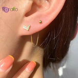 925 Silver Heart Crystal Stud Earrings Wedding Jewelry