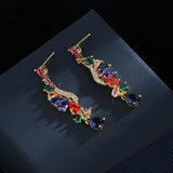 Colorful Stone Tassel Earrings 925 Silver for Party Jewelry