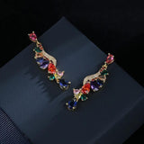 Colorful Stone Tassel Earrings 925 Silver for Party Jewelry
