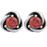 Eternity Circle 12 Months Birthstone Earring 925 Sterling Silver Birthday Gift