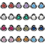 Eternity Circle 12 Months Birthstone Earring 925 Sterling Silver Birthday Gift