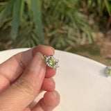 Natural Peridot Sterling Silver Stud Earrings Turtle Women Jewelry Gift
