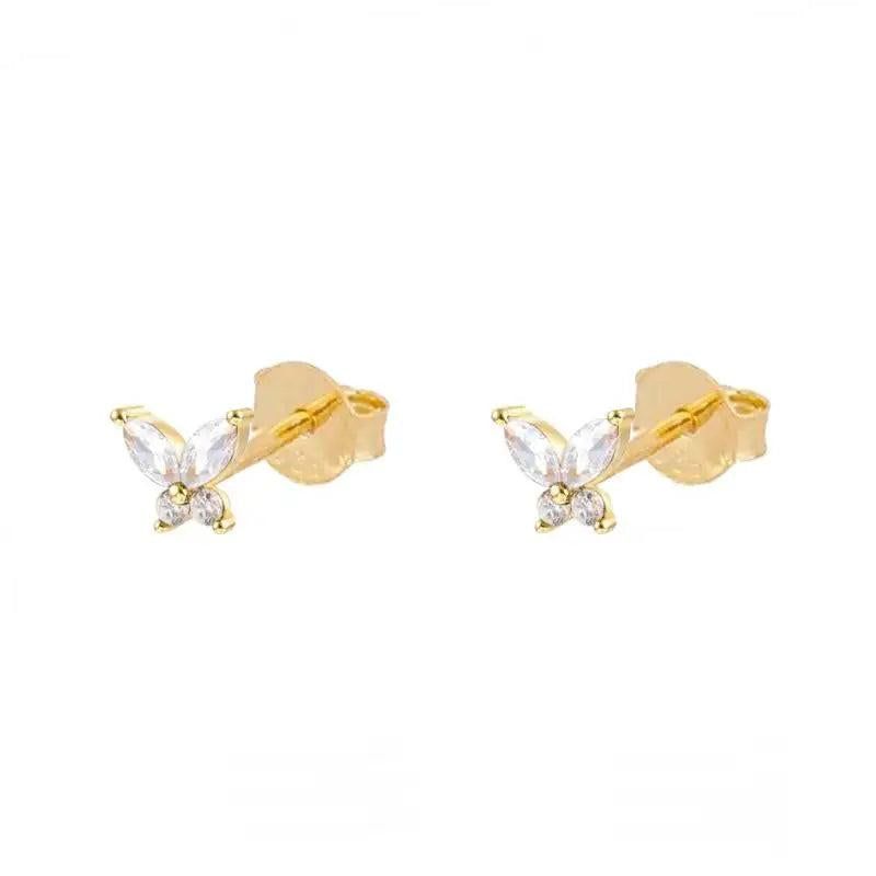 925 Silver Butterfly Stud Earrings Minimalist Women Accessory Birthday Gift