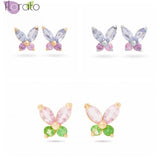 925 Silver Butterfly Stud Earrings Minimalist Women Accessory Birthday Gift