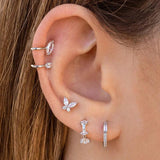 925 Silver Butterfly Stud Earrings Minimalist Women Accessory Birthday Gift