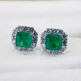 925 Silver Green Earrings Charm 12mm Para?ba Tourmaline Jewelry