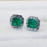 925 Silver Green Earrings Charm 12mm Para?ba Tourmaline Jewelry
