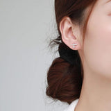 925 Silver Plane Zircon Stud Earrings for Women