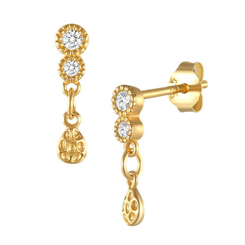 925 Silver CZ Circle Stud Earrings