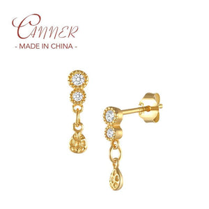 925 Silver CZ Circle Stud Earrings