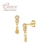 925 Silver CZ Circle Stud Earrings
