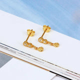 925 Silver CZ Circle Stud Earrings