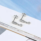 925 Silver CZ Circle Stud Earrings