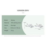 925 Sterling Silver Hockey Zircon Stud Earrings
