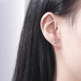 Ruifan Puppy/Dog Rose 2 925 Sterling Silver Small Stud Earrings