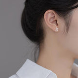 S925 Sterling Silver Rabbit Carrot Studs Earrings
