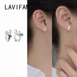 S925 Sterling Silver Rabbit Carrot Studs Earrings