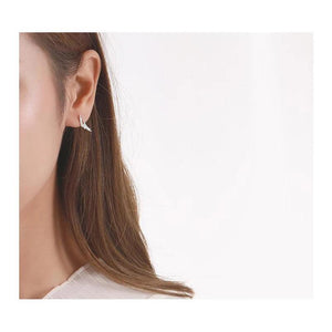 Minimalist 925 Silver Stud Earrings Geometric Line Women Fine Jewelry Gift