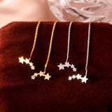 925 Silver Star Tassel Zircon Earrings Wedding Jewelry Gift