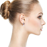 925 Silver Zircon Drop Earrings Freshwater Pearl for Women