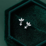 925 Silver Clover Stud Earrings for Women Wedding