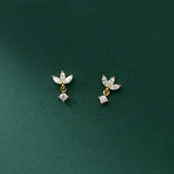 925 Silver Clover Stud Earrings for Women Wedding