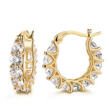 Rainbow CZ Hoop Earrings Multicolored Round Cubic Zirconia Women's Jewelry