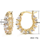 Rainbow CZ Hoop Earrings Multicolored Round Cubic Zirconia Women's Jewelry