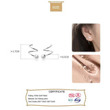 Trustdavis 925 Silver 5mm Pearl Ear Buckle Ring Double Ring Earrings