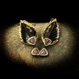 Purple Zircon 925 Silver Leaf Feather Pendant Earrings