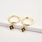 925 Silver Zircon Charm Drop Earrings Dangle Tiny Women Piercing Fine Jewelry