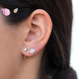 925 Silver Opal Crystal Stud Earrings For Women
