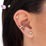 925 Silver Opal Crystal Stud Earrings For Women
