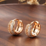 Rose Hoop Earrings for Women with Micro Zircon Texture