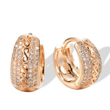 Rose Hoop Earrings for Women with Micro Zircon Texture