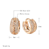 Rose Hoop Earrings for Women with Micro Zircon Texture