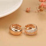 Rose Hoop Earrings for Women with Micro Zircon Texture