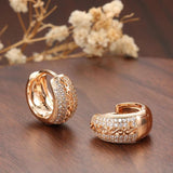 Rose Hoop Earrings for Women with Micro Zircon Texture