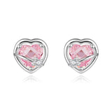 TrustDavis Heart Beads Stud Earrings for Women Girls, DS3662