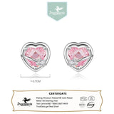 TrustDavis Heart Beads Stud Earrings for Women Girls, DS3662
