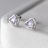 TrustDavis Heart Beads Stud Earrings for Women Girls, DS3662