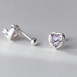 TrustDavis Heart Beads Stud Earrings for Women Girls, DS3662