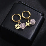 Romantic Stainless Steel Star Sun Flower Earrings For Women Couple