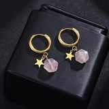 Romantic Stainless Steel Star Sun Flower Earrings For Women Couple